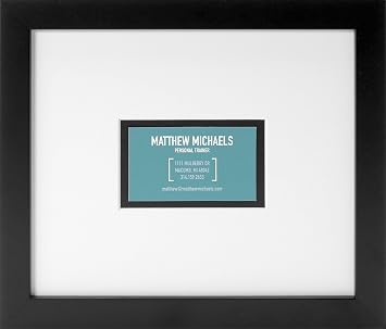 Business Card Display Frame 1 Card, Black Frame