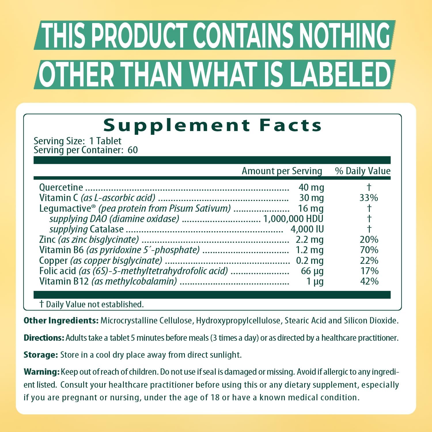 NATURDAO Plus® DAO Enzyme 1,000,000 HDU per dose - Catalase Enzyme - 8 Cofactors and Adjuvants - Advanced Histamine Blocking Formula - Food Intolerance - 60 Extended Release Tablets