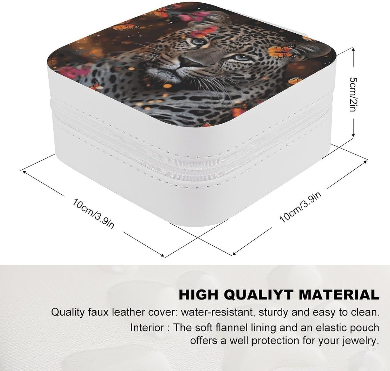 Leopard And Butterfly Travel Jewelry Case Small Jewelry Organizer image 2