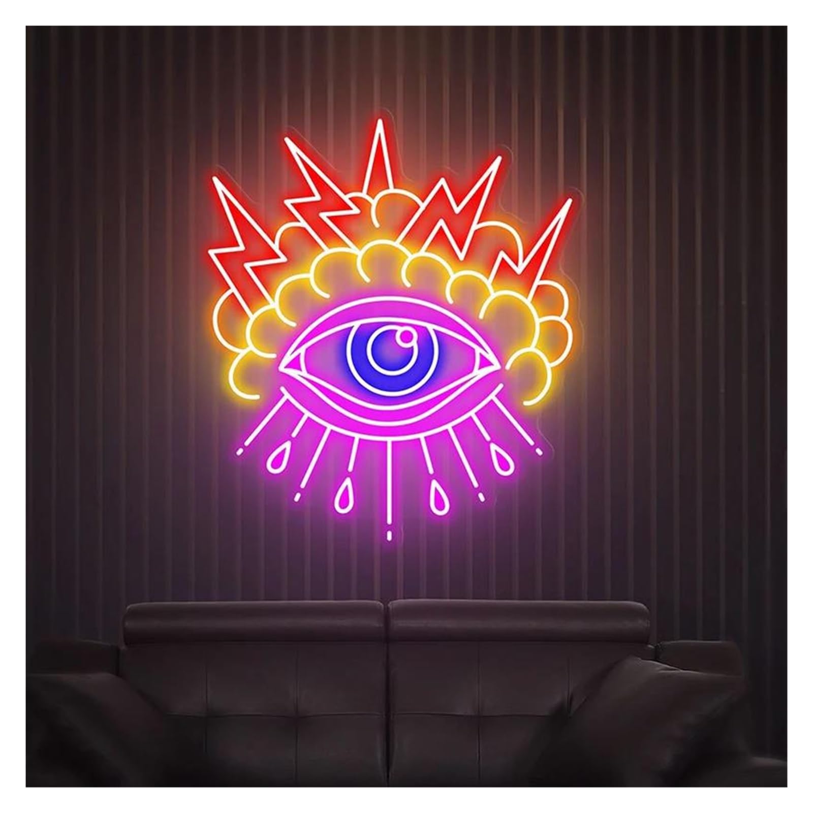 Lemst A Signs Lamp Eye Neon Signs Usb Powered Djustable Brightness Handmade Neon Lights, Suitable For Bistro Party Decor 35Cmx40cm(A)