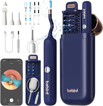 BEBIRD Ear Wax Removal Tool Camera, Visual Earwax Cleaner with Cleaning Kit as Spade/Spoon/Pick/Tweezer Clean Ears for Family, Ear-Scope Otoscope Wireless WiFi Connect
