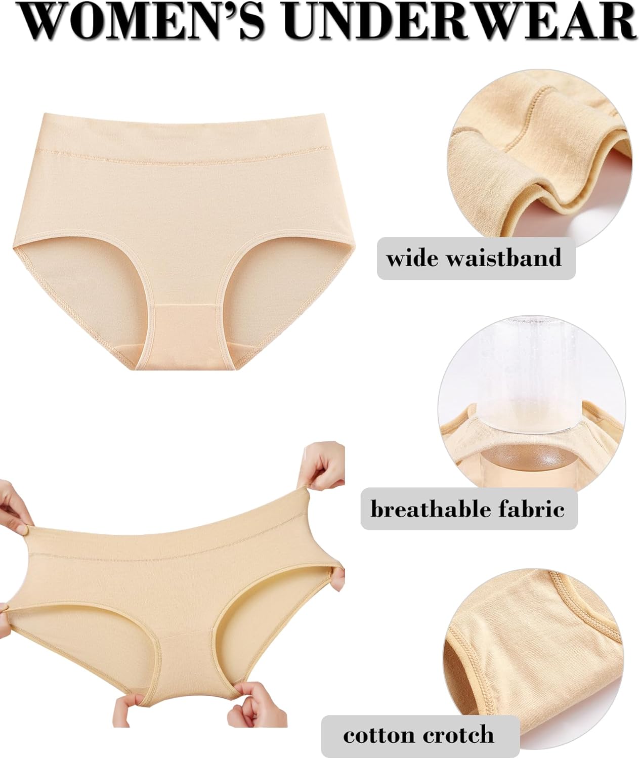 Buankoxy Women's Mid-Rise Stretch Cotton Panties, Assorted Colors - Image 5