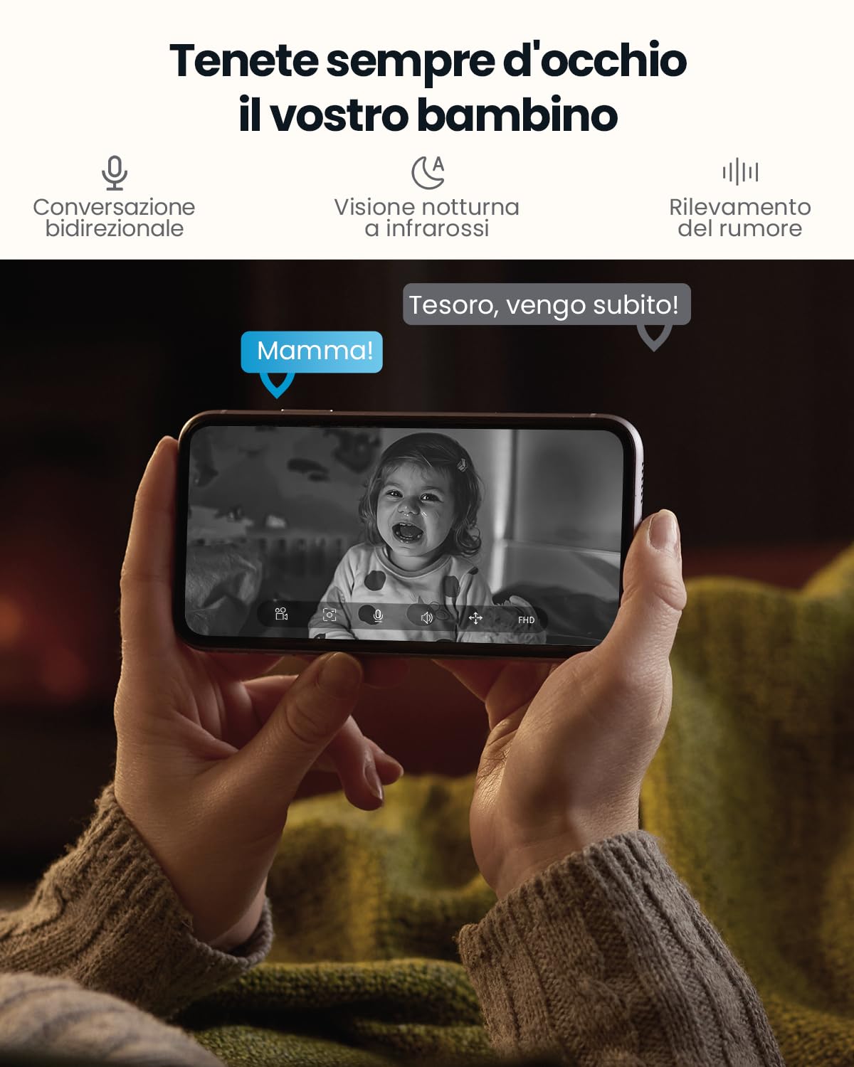 ieGeek 2K Telecamera WiFi Interno 2,4/5GHz, Videocamera Sorveglianza Interne con Tracciamento Automatico e Rotazione a 360°, Registrazione 24/7, Visione Notturna, Audio Bidirezionale, SC1, Bianco/2pcs