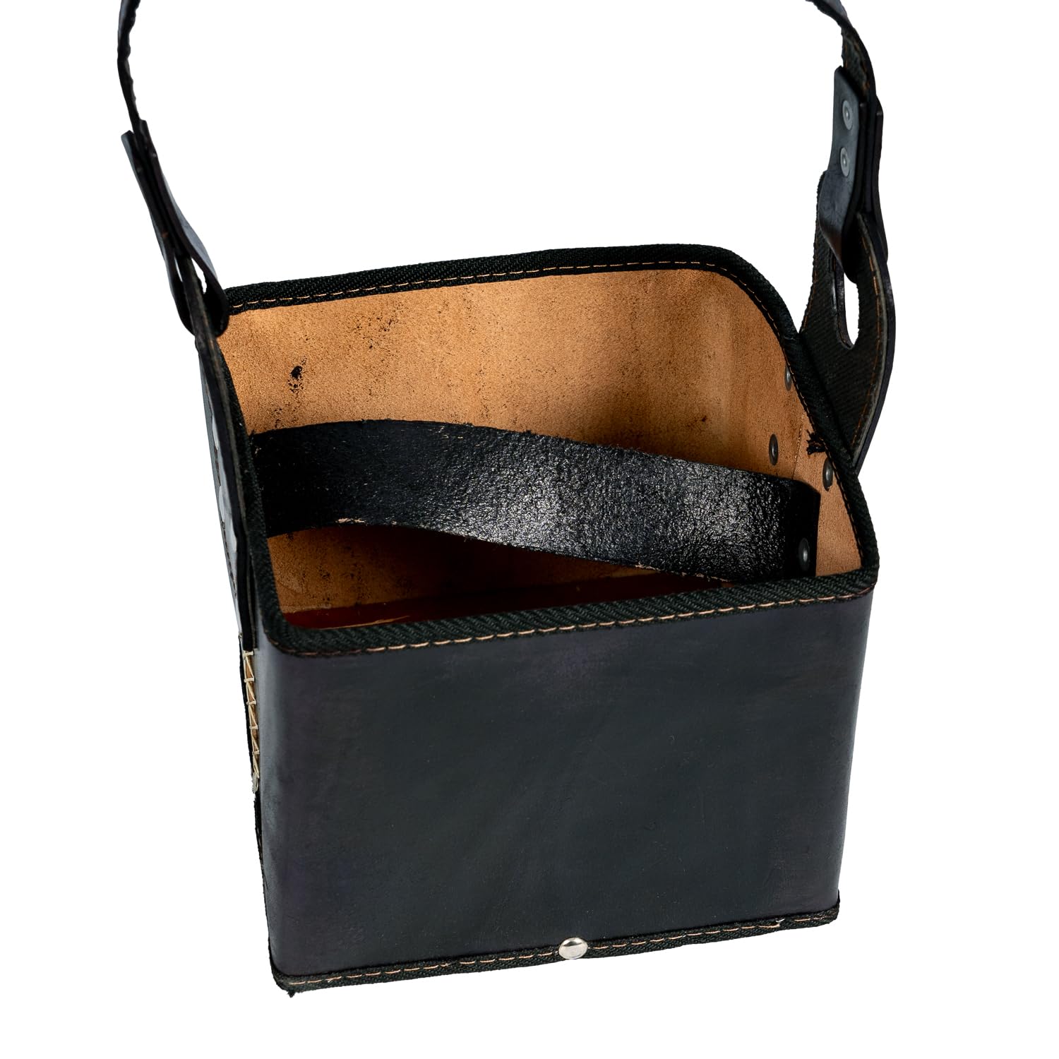 Porta Termo Cuadrado Mate Yerba Azucar Cartera Bolso Matero Picnic Eco Cuero (negro)