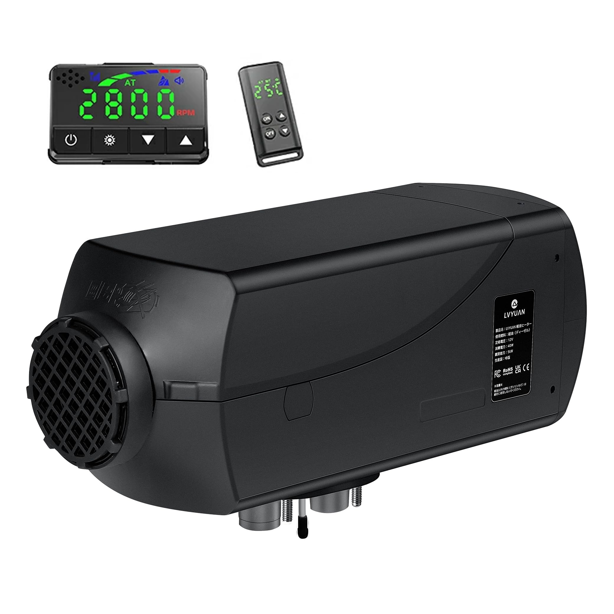 LVYUAN（リョクエン）5KW 12V 車内ヒーター FFヒーター　新品 Amazon | リョクエン(LVYUAN) FFヒーター 5kW 12V 軽油ヒーター 低燃費