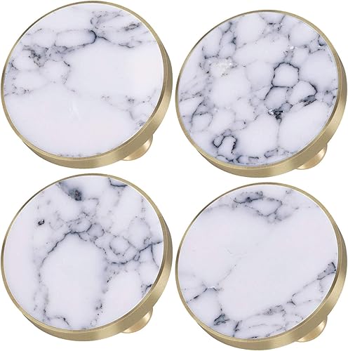 Miniatura 10 de Rockcloud Perillas redondas de piedra lapislázuli para gabinete, manija para cajón, cómoda, armario, puerta, pomo de cocina con tornillos, muebles