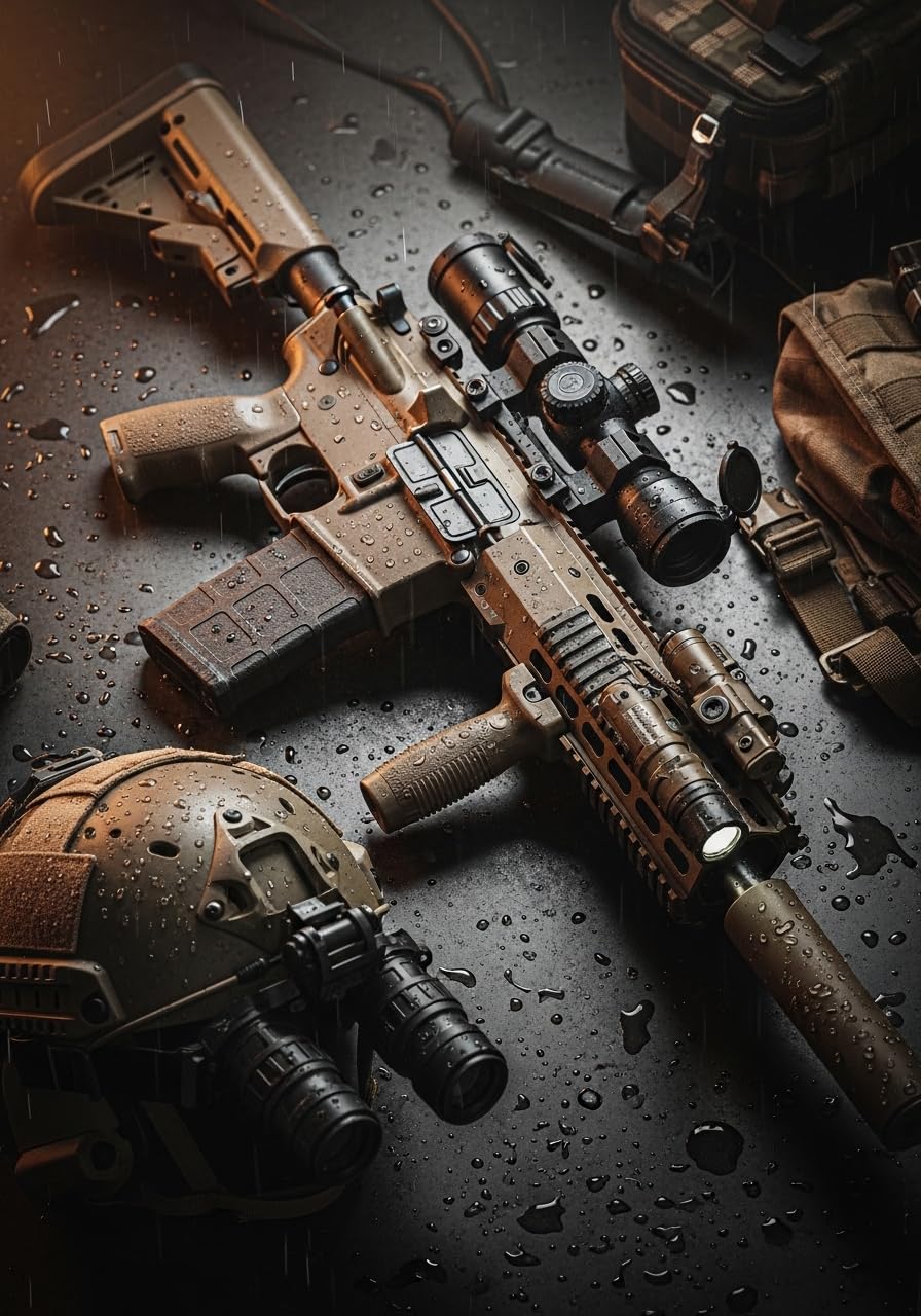 Patriotic Tactical Gear Illustration – Masculine Army Style Poster Art Canvas Printing Living Room Office Bedroom Aesthetic Poster (Unframe-style, 24x36inch(60x90cm))
