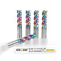Vista 90 de Tools DLC Series Carburo Square End Mill, Diamond Like Coating, Molino de extremo para aluminio, cobre, aleaciones de magnesio, aluminio de alto