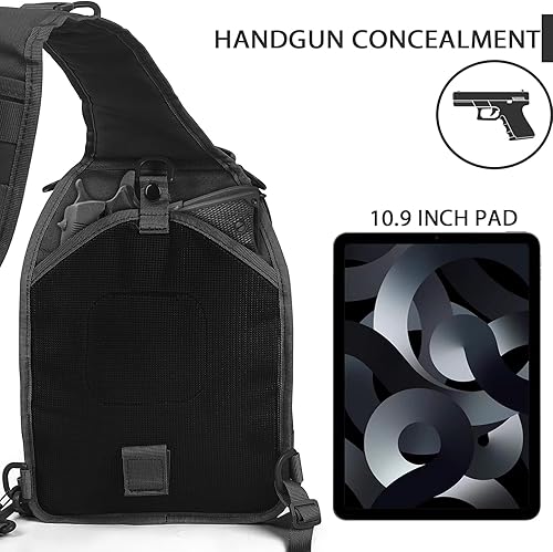 Miniatura 10 de HAOMUK Mochila táctica para el hombro, mochila militar Rover, bolsa pequeña EDC para el pecho para hombres