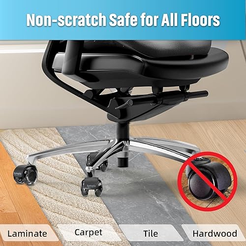 Miniatura 5 de Sytopia Ruedas de repuesto para sillas de oficina, resistentes para suelos de madera dura y alfombras, repuesto para alfombrillas de goma,