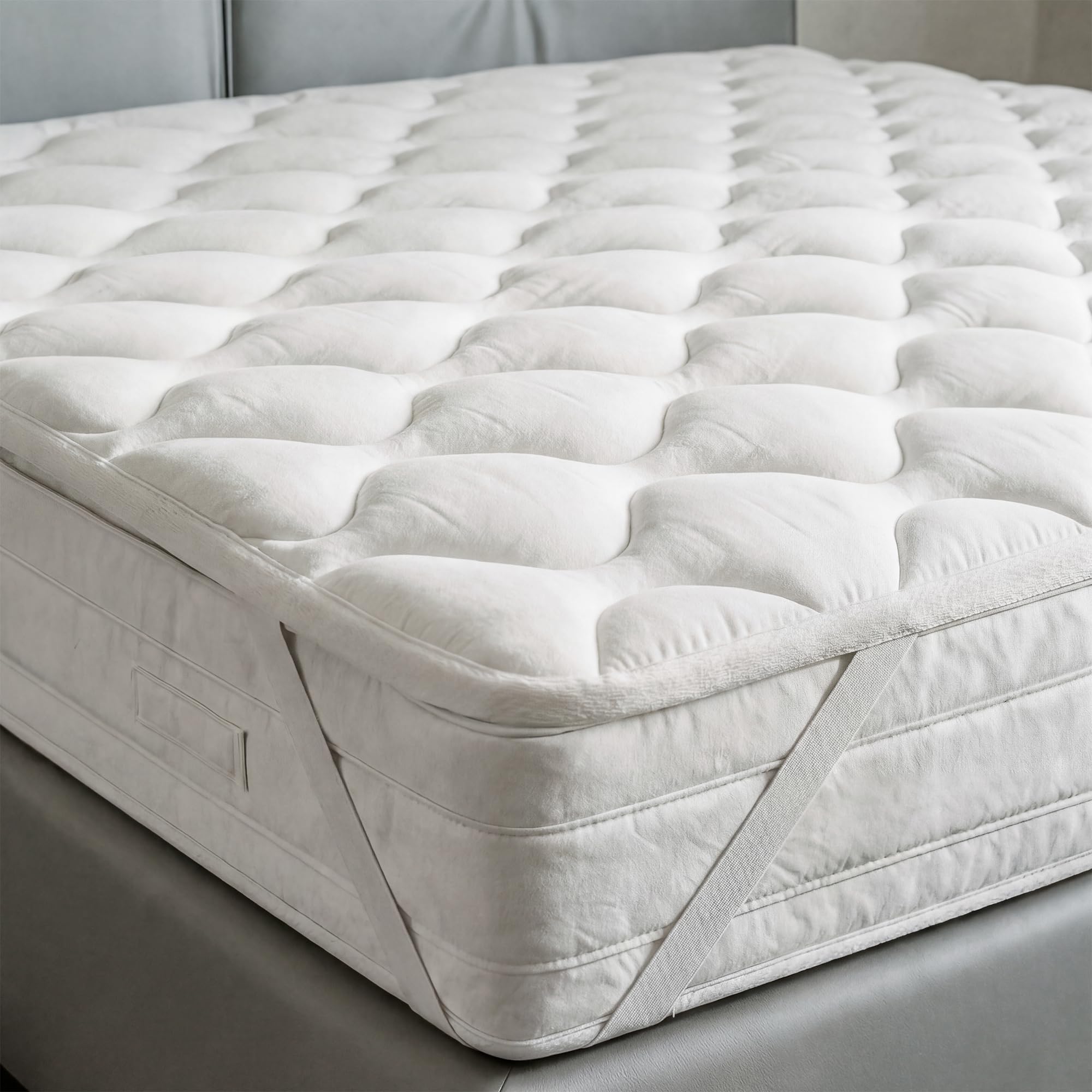 Topper DREAM imbottito e trapuntato, Coprimaterasso Letto Matrimoniale Maxi 180x200 cm, Imbottitura da 700g/m², con Elastici Angolari e soffietto da 8 cm - Lavabile in Lavatrice
