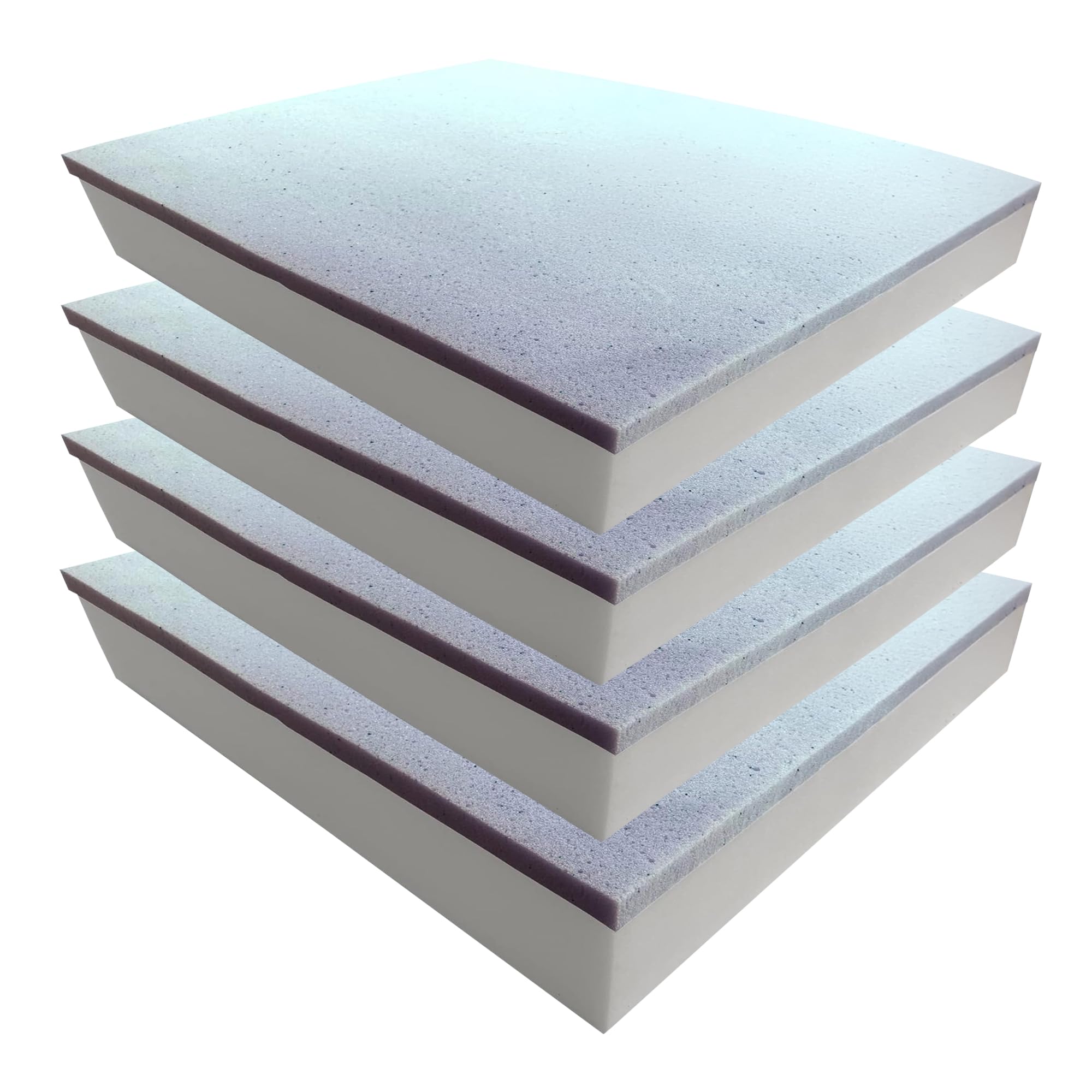 Foamma 5" x 28" x 28" Gel Memory Foam (Chair Cushion Foam for Dining Chairs, Wheelchair Seat Cushion), 4 Pack