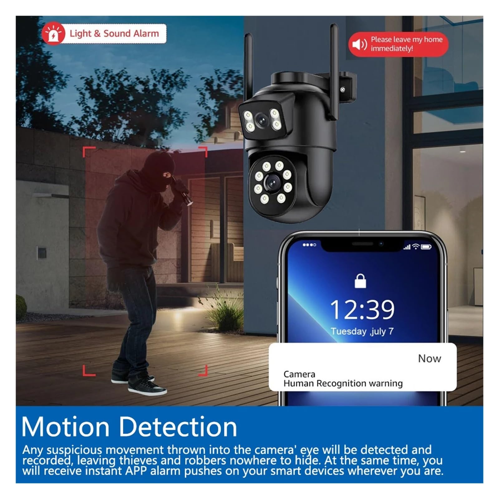 CCTV WiFi à Double Objectif 4K 8MP à Double écran
