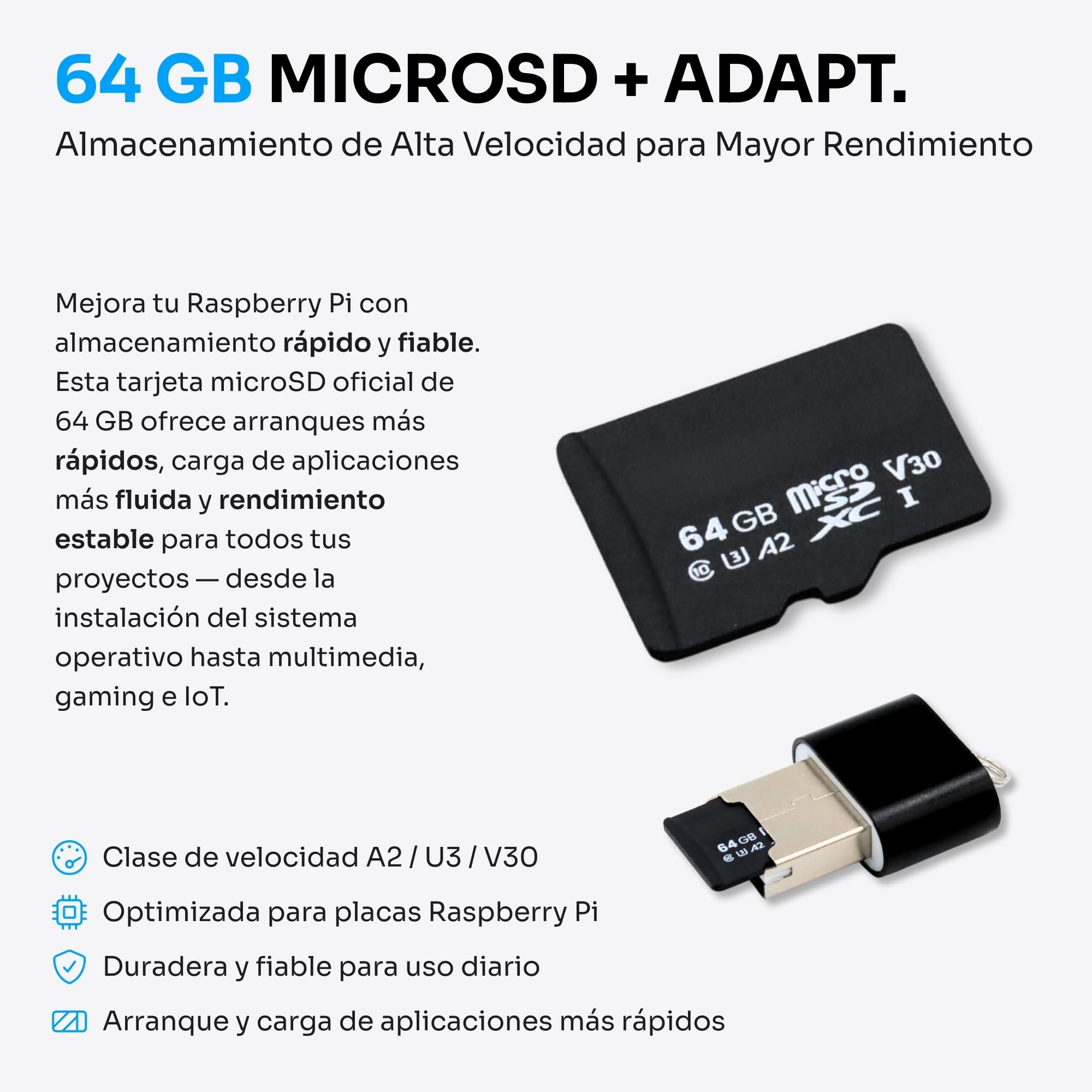Starter Kit para Raspberry Pi 5 2 GB | Tarjeta MicroSD 64 GB | Fuente de Alimentación 27 W | Caja con Ventilador Integrado y Disipador de Calor | Cable Micro-HDMI 4K 60 Hz — view 7