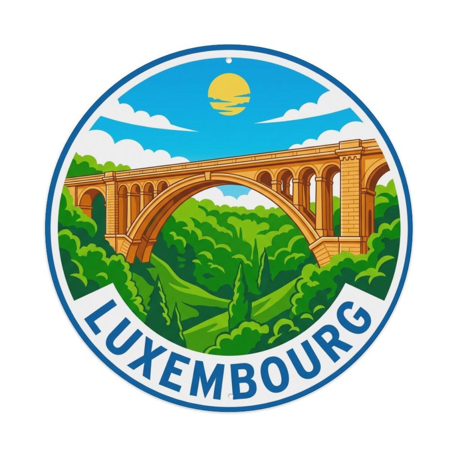 Metal Tin Sign Vintage Travel Luxembourg Luxembourg City