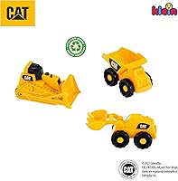 Vista 4 de Klein CAT Caterpillar Construction Site Mega Set, 3 piezas Bulldozer/Hauler/Loader, escala 1:50, edades 18 meses +