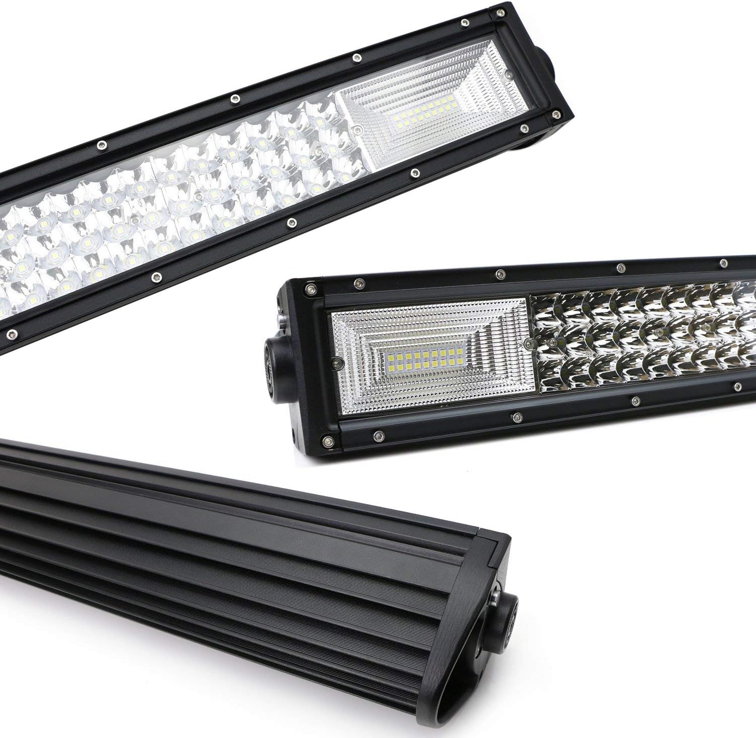 iJDMTOY Lower Grille Mount 21-Inch LED Light Bar Compatible with 1999-07 Ford F250 F350 F450, Includes (1) Triple-Row High Power LED Lightbar, Lower Bumper Opening Mount Brackets & Switch Wiring Kit