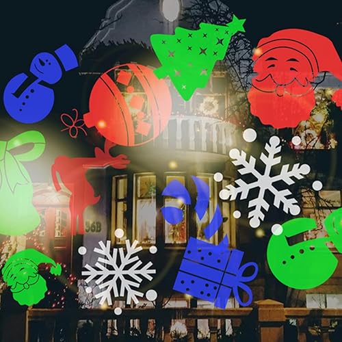 Miniatura 3 de Luces de proyector de Navidad, interior/exterior, 12 patrones, proyector LED de copo de nieve, decoraciones de Navidad para fiestas de Navidad,