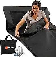 Vista 12 de LifePro Infrared Sauna Blanket for Detox & Relaxation – Low EMF Carbon Fiber Heating, 9 Temp Levels, 5 Colors – Portable Full Body Sauna Blanket Gris
