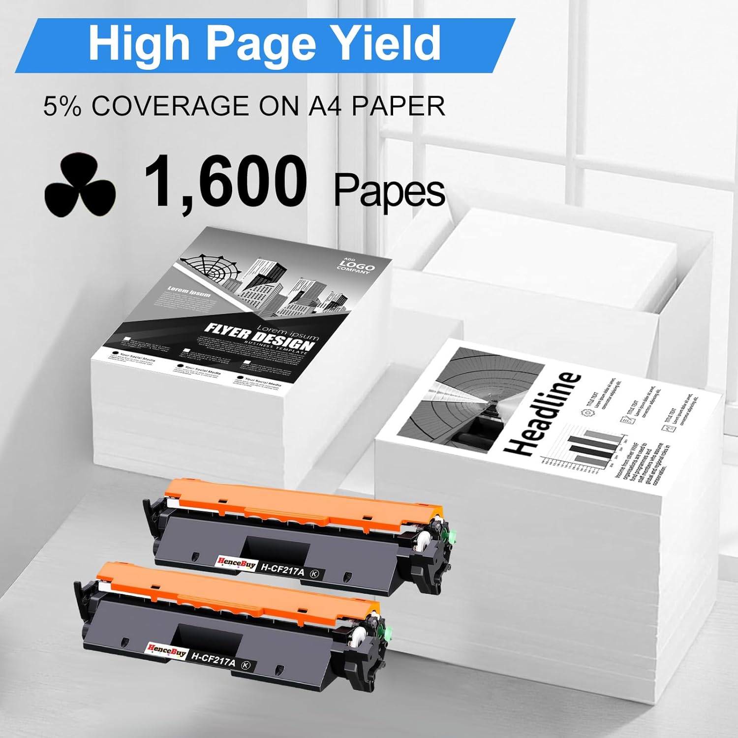17A Toner Cartridge Replacement for HP 17A CF217A Black Toner Cartridge Compatible with HP LaserJet Pro M102w M130nw M130fw M130fn M102a M130a Pro MFP M130 M102 Series Printer (2 Black)