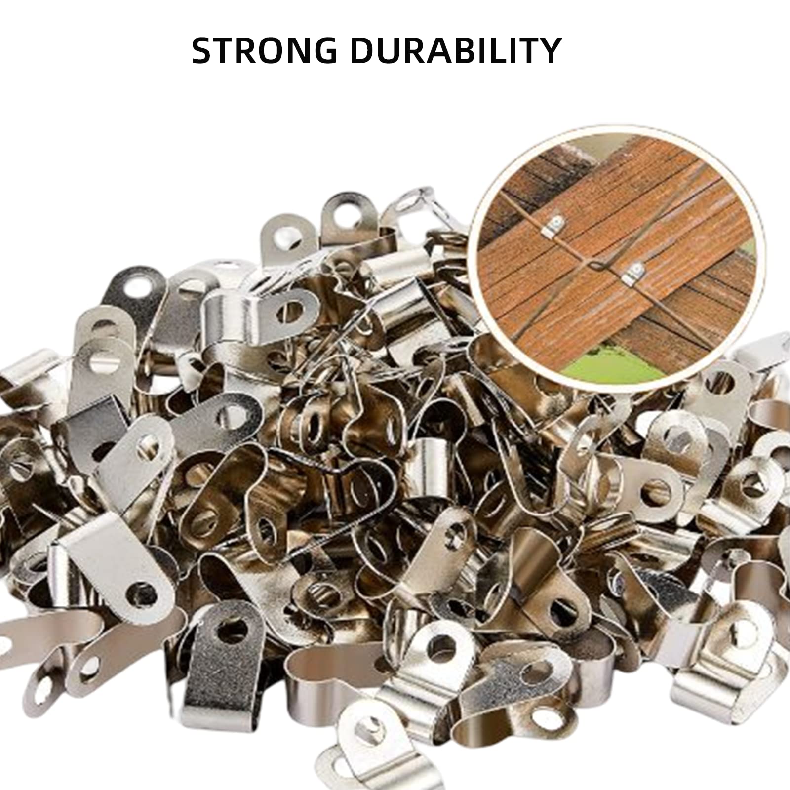DUGYIRS 100 Pièces Pinces De Fixation Clôture Agricole - Clips Acier Inoxydable 304 Pour Fil 12-16