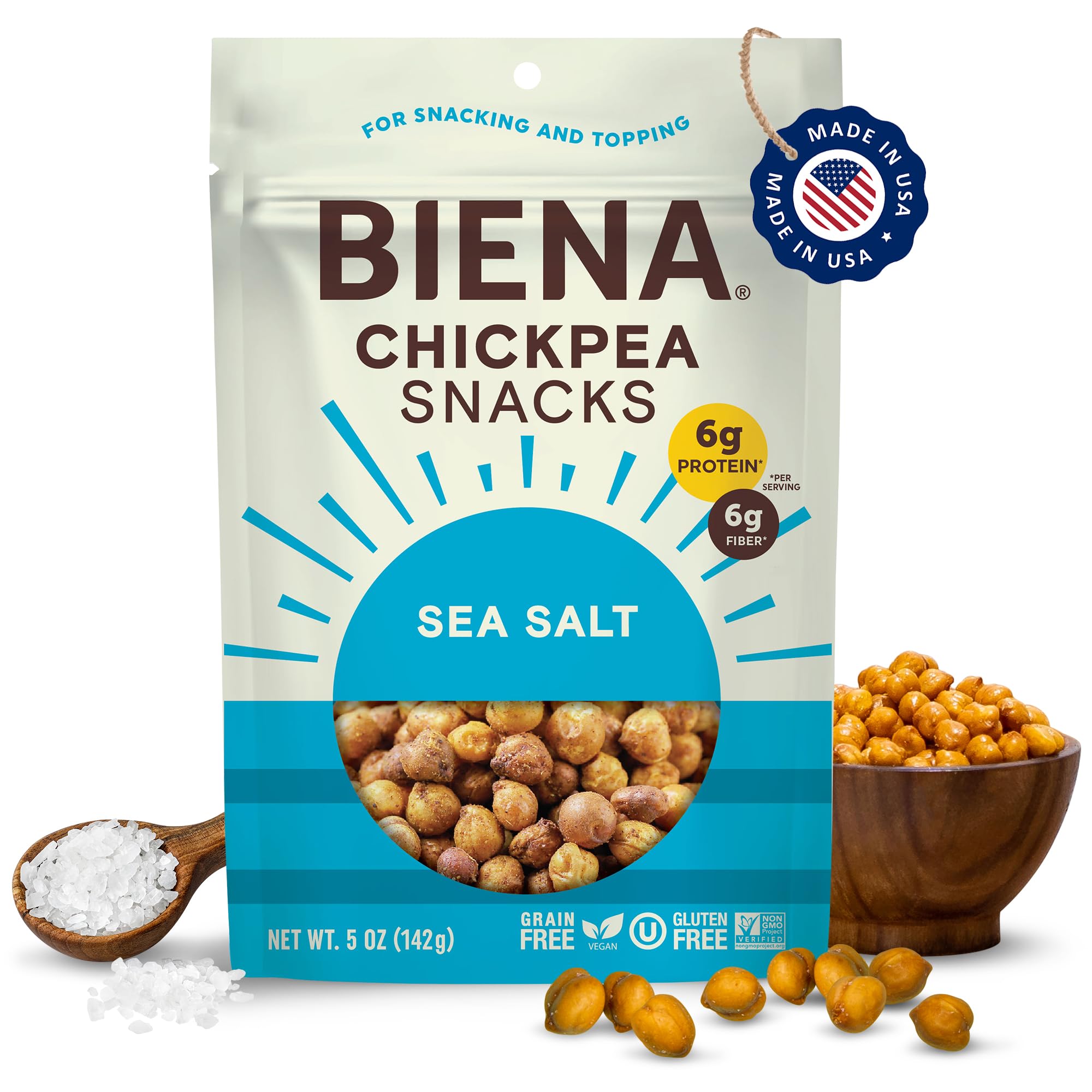 Biena Chickpea Roasted Sea Salt 5 Oz