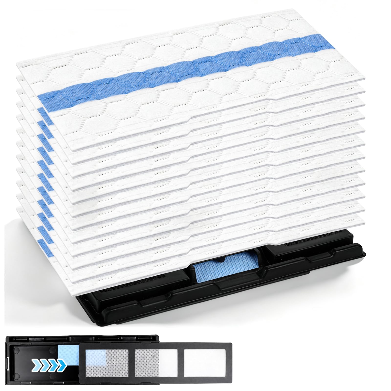 View 1 of 12 PCS Disposable Mop Replacement Pads for Shark VACMOP VM252 VM401 VM180