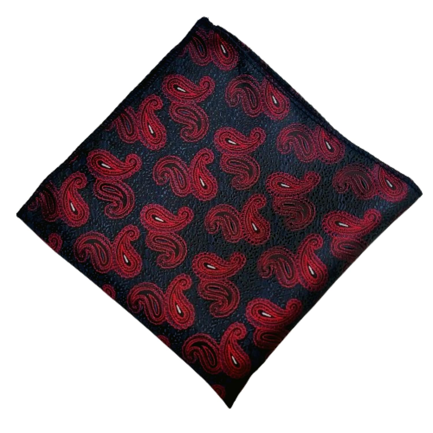 voici France Men's Pocket Squre paisley design maroon red Color Free Size for blazers and tuxedoes-picture-55