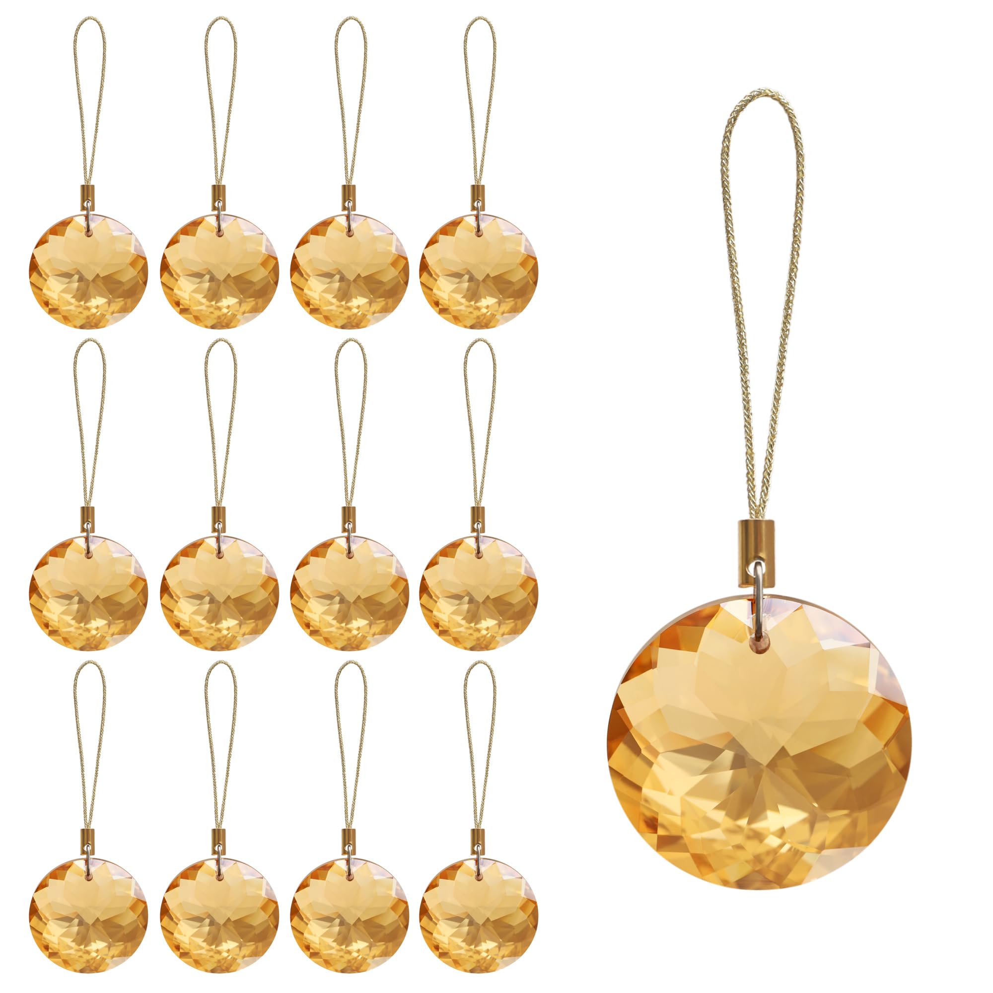 Crystal Glass Christmas Ornaments - 12 Pack -7 Crystal Glass Christmas Ornaments - 12 Pack -7
