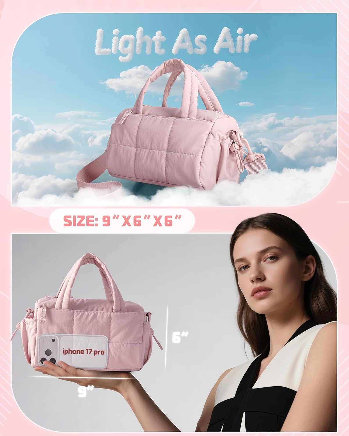 Smasrob Small Puffer Crossbody Bag for Women with RFID Blocking Pocket, Mini Quilted Crossbody Purse with Multiple Pockets - Image 6