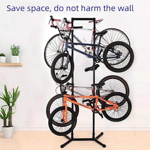 Miniatura 6 de Bike Garage Storage Rack,Free Standing Bike Rack, 4 Bicycle Garage Floor Stand,Adjustable Hooks Bike Rack For Indoor Storage And Display Road