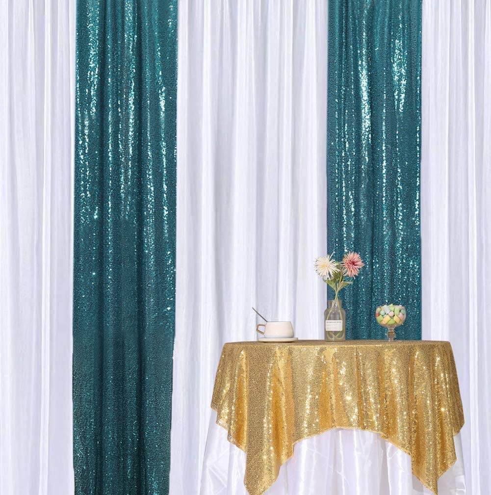 2Pieces Sequin Backdrop 2ftx8ft(60x243cm) Shiny Seamless Photo Booth Curtain for Party Wedding Decoration Photo Background, Iridescent — view 39