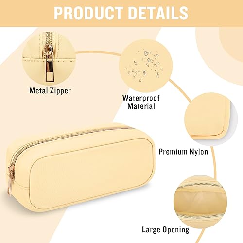 Miniatura 3 de Iqimott Bolsa de viaje de nylon grande del maquillaje, bolso cosmético grande Preppy del organizador del maquillaje de nylon de gran capacidad bolsa