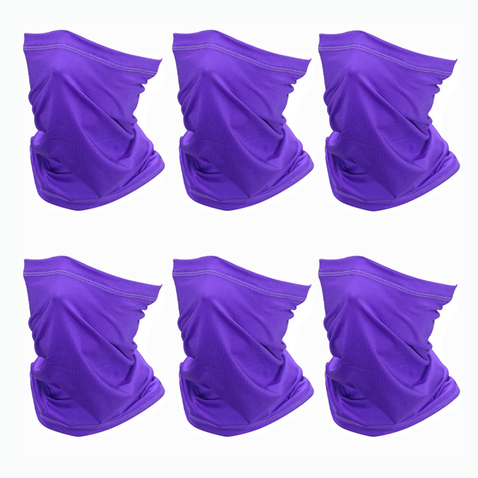 SHEVERCH 6 Pack Neck Gaiter Face Mask Sun Protection Cooling Bandana Face Cover Windproof Dustproof Neck Scarf