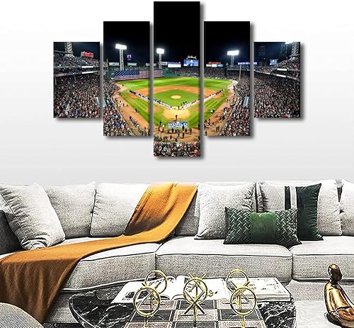 Miniatura 83 de Decoración de pared, lienzo para estadio deportivo de Estados Unidos, arte de pared moderno Fenway Park en Boston, arte de pared para oficina, sala
