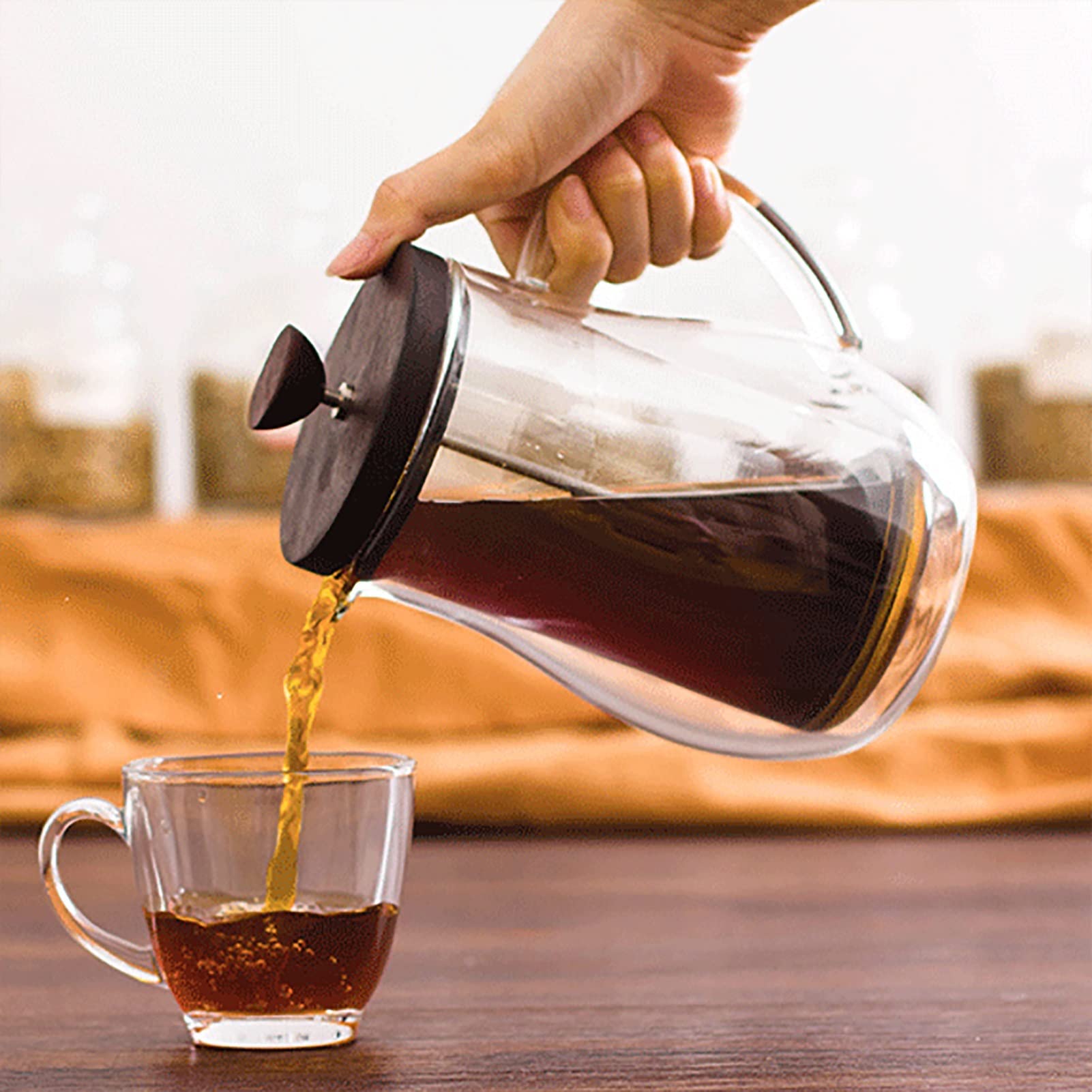 Caffettiere A Pistone In Vetro A Doppio Strato, Caffettiera Francese Per Caffè O Tè, French Press In Acciaio Inossidabile Con Filtro A 3 Stadi, Resistente Al Calore,Portatile, Lavabile In Lavastovigl