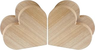 8 Inch 4 Pack Thick Wooden Heart for Crafts, Freestanding Wood Block Unfinished MDF Wood Heart Signs (8x8x1 in)
