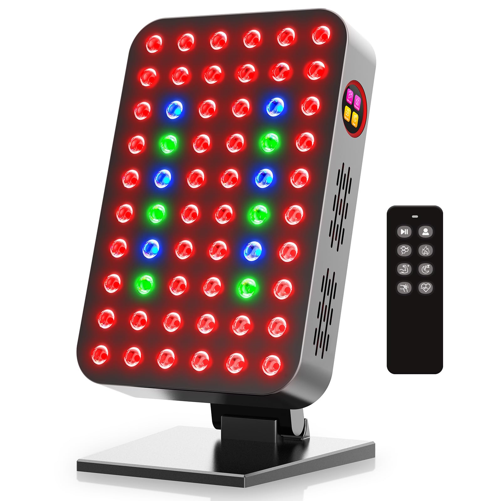 Terapia de luz roja, azul y verde para cuerpo, paneles rojos de infrarrojo cercano de 300 W, 60 LED de doble chip sin parpadeo, ideal para cuerpo, cara, mantener, energía, dolor muscular
