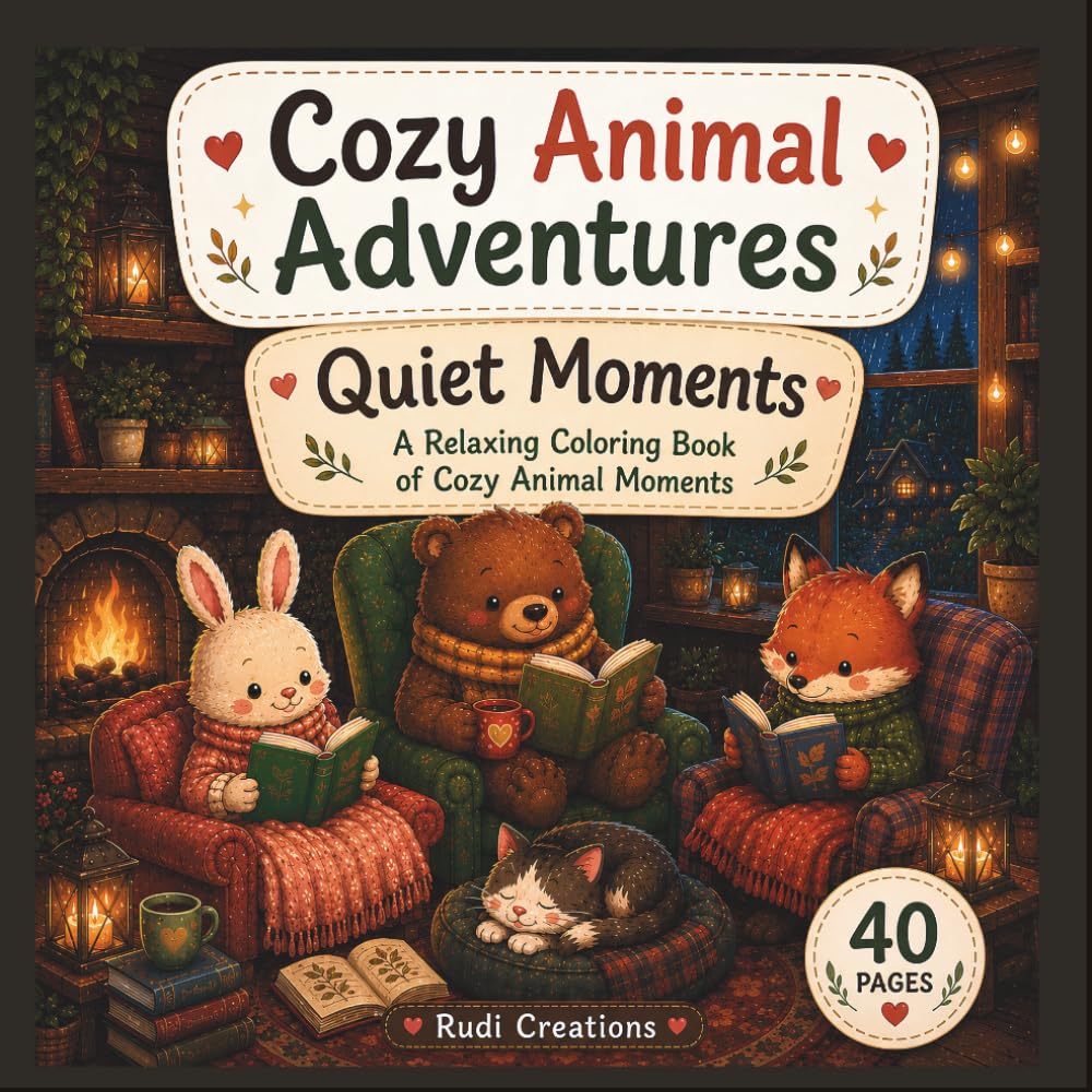 QUIET MOMENTS: A Relaxing Coloring Book Of Cozy Animal Moments