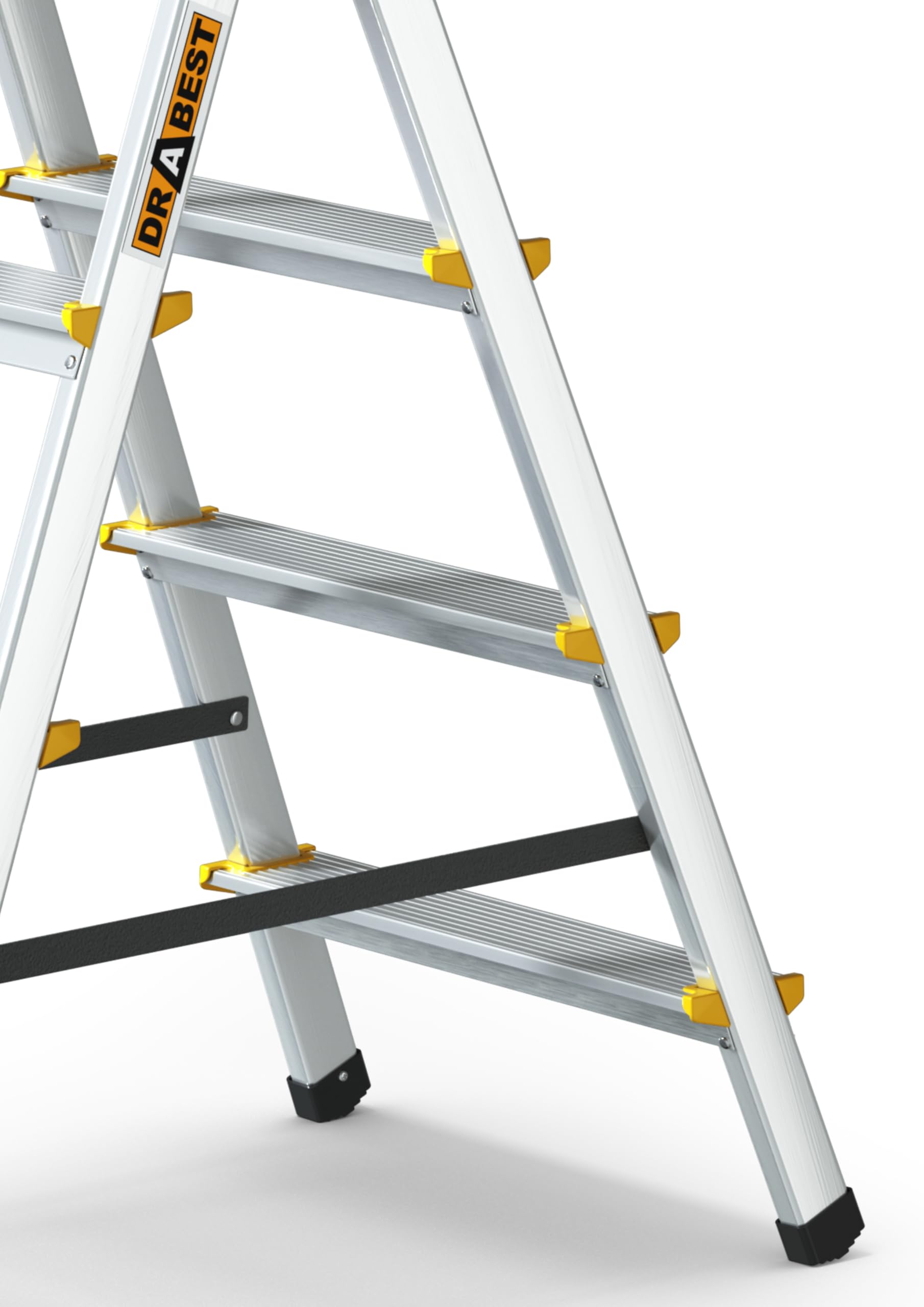 DRABEST SCALETTE SERIE PRO Scala Alluminio 4 gradini Multiuso Scala Doppia Salita Scaletta Certificata Portata max 150 kg…