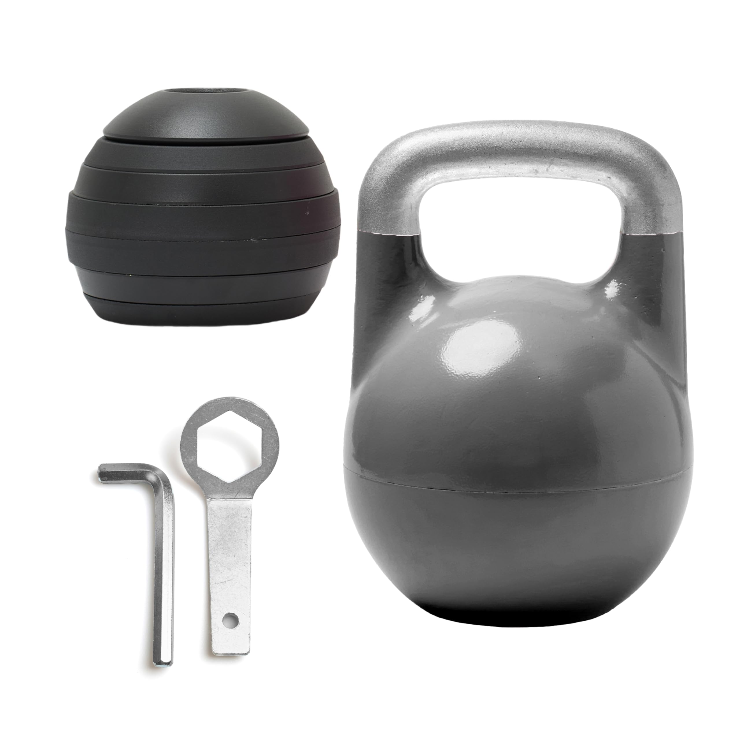 Kettlebell Kings Adjustable Kettlebell Set, 26-70 lb - Strength Training Kettlebells with 7 Plates - Secure Lock System and Durable Steel Kettle Bell for Swings, Squats, Presses and Full-Body Training