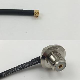 12 inch RG188 MMCX MALE ANGLE to UHF Female Angle Bulkhead Pigtail Jumper RF coaxial cable 50ohm Quick USA Shipping