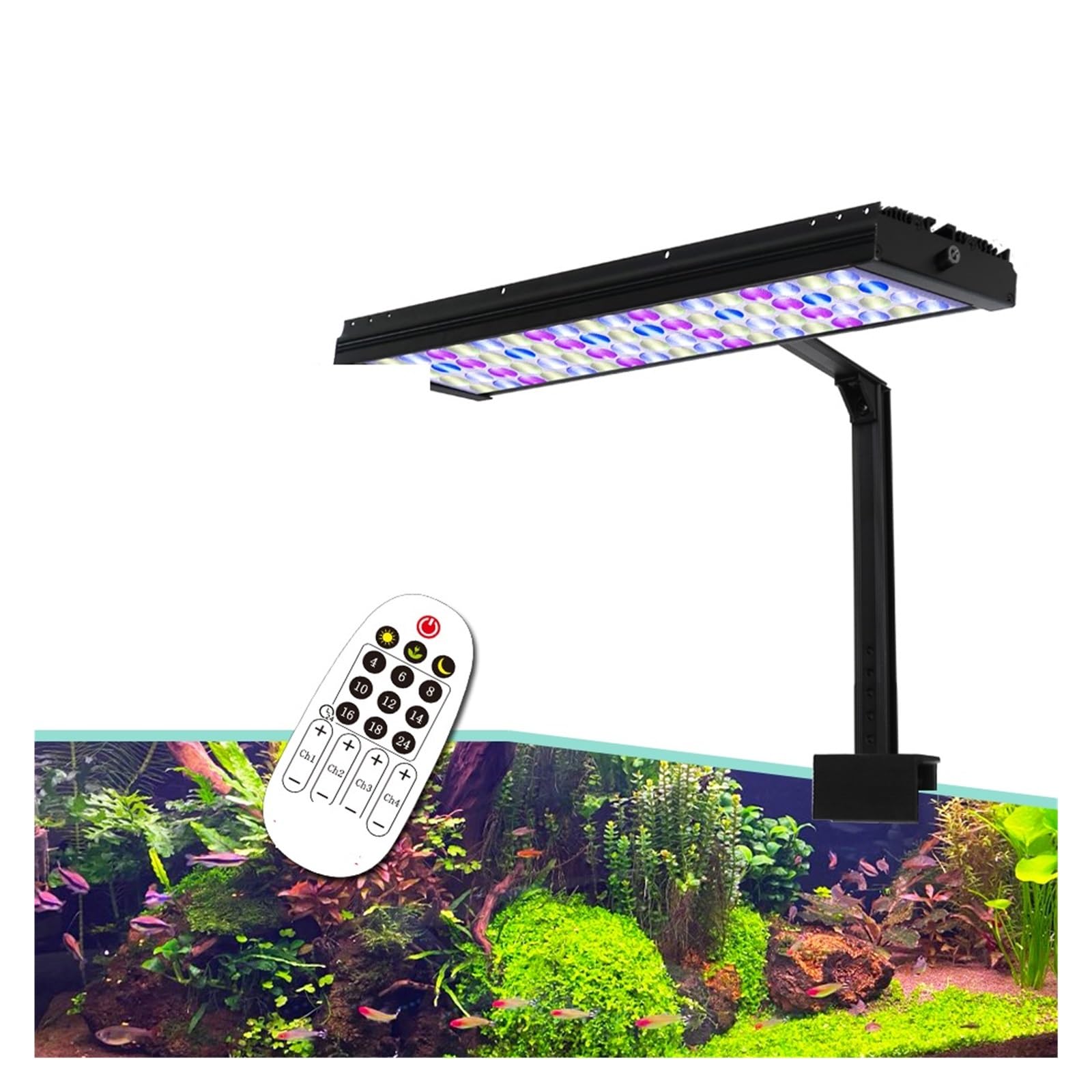 40-180cm lampa akwariowa dla roślin, zegar światła do akwarium, oświetlenie dekoracji świeże akwaria i do akwarium z rybami(For 30-50cm Tank)