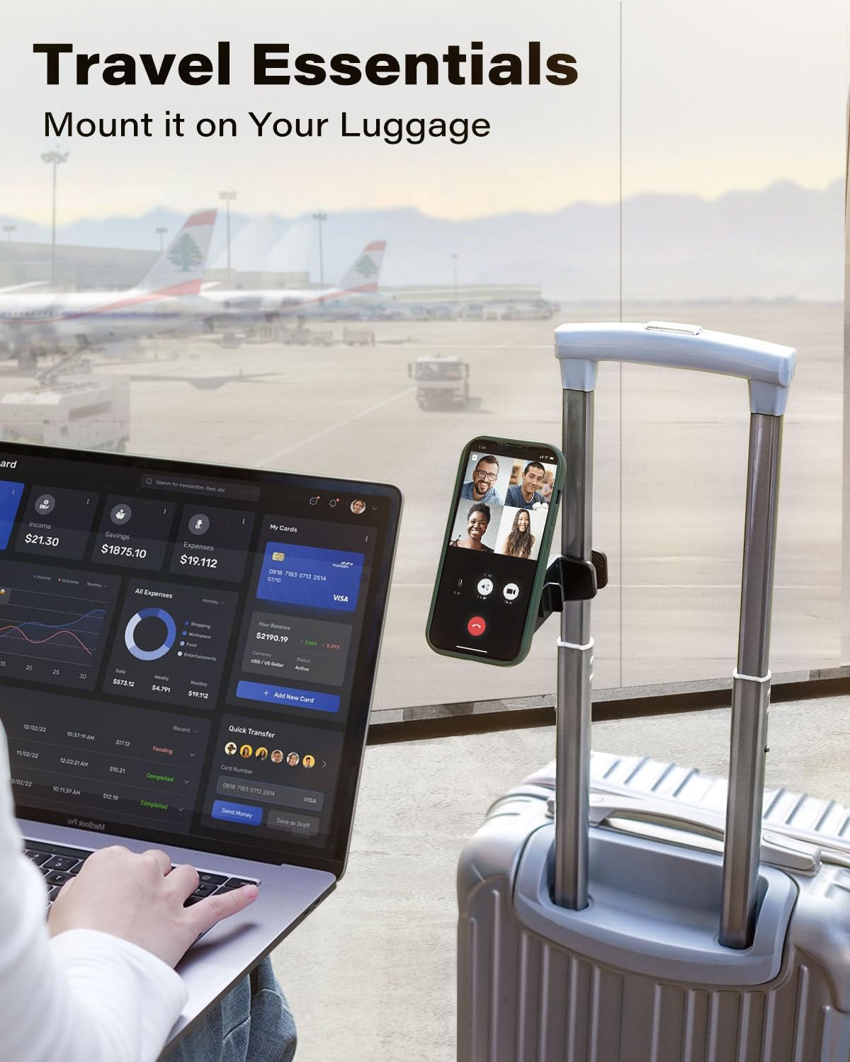 Soporte para teléfono de avión, esencial para viaje, soporte para teléfono de avión manos libres, accesorios de viaje en avión