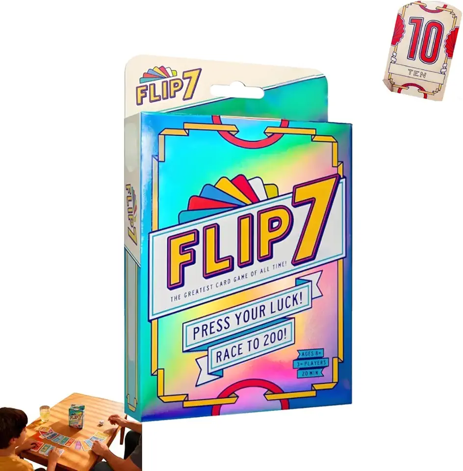Flip 7, Fast-Paced Addictive Press Luck and Strategy Card Game for Family Educational Game Nights