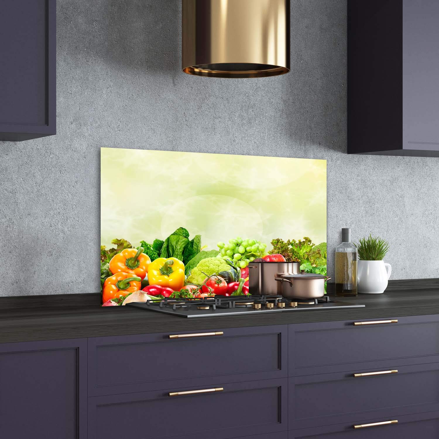 Tulup Crédence de Cuisine 100x70cm Dosseret en Verre Fond de hotte Verre de sécurité trempé Splashback Guard - Divers - Gris - Gouttes d'eau