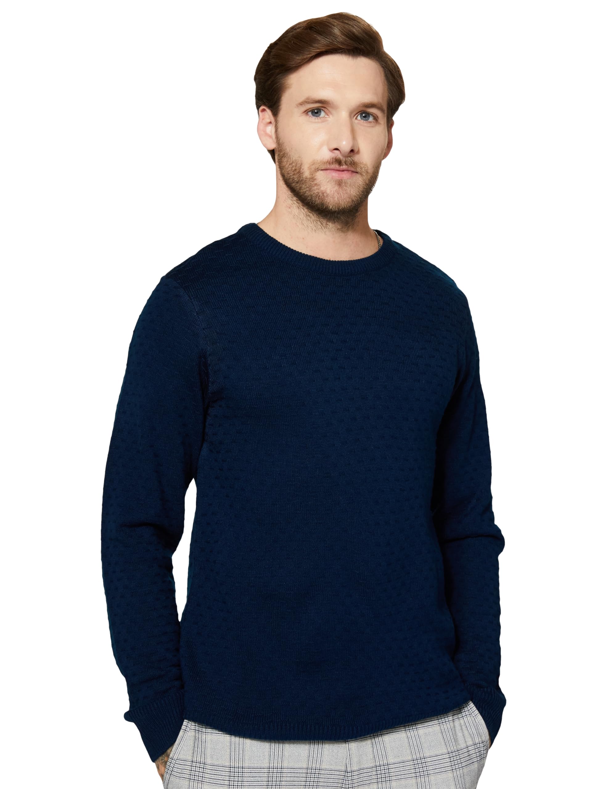 Men's Casual Acrylic Crew Neck Sweater