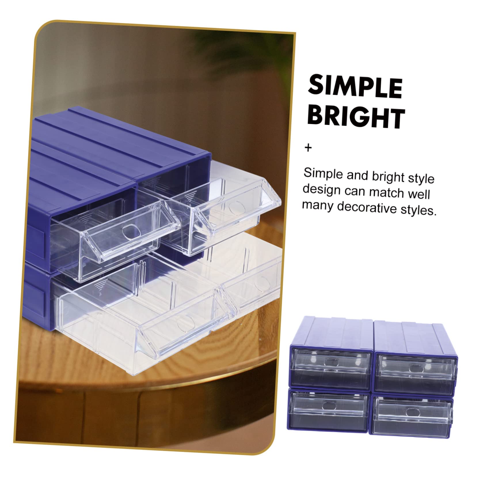 Cabilock 4pcs Storage Organizer Box Thicken Tool Holder for Items Compact and Lightweight Storage with Dividers for Home and Travel