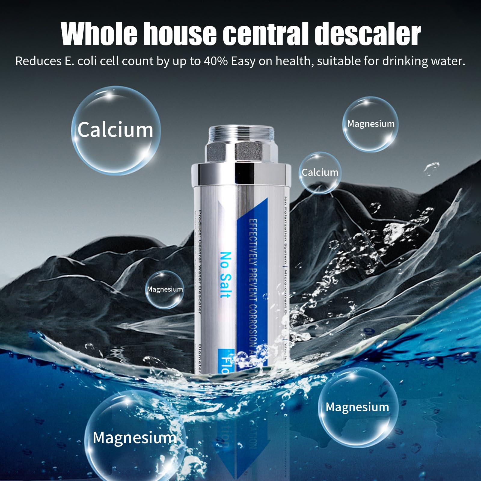 Adoucisseur d'eau central de toute la maison, système d'adoucisseur d'eau, empêche les dépôts de calcaire sur la conduite d'eau, les toilettes et le robinet, adoucisseur d'eau et filtre à eau