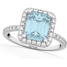 Allurez Aquamarine & Diamond Engagement